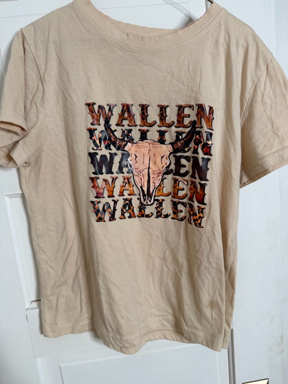 Morgan Wallen SHEIN Graphic Tee - Beige Short Sleeve Men's Shirt